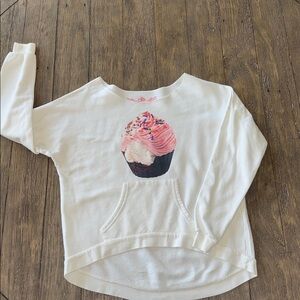 So Nikki Kids White Sweatshirt with Pink Cupcake Print